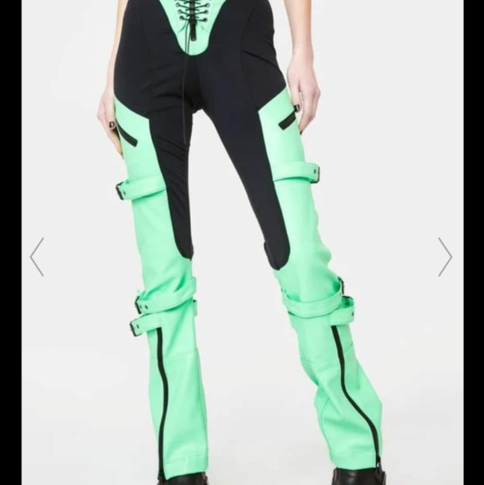 ISO Namilia green speed racer buckle pants